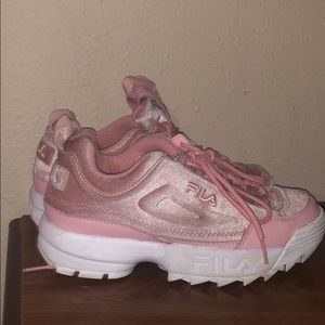 pink velvet fila disruptor